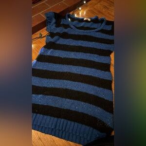 LEI Black and Blue Striped Men's Sweater